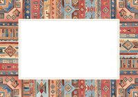 Colorful ethnic geometric border frame with traditional tribal patterns in warm tones. Isolated on white background, ready for design projects, presentations, and creative layouts.