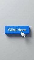 Blue Click Here button with white cursor arrow on light gray background, symbolizing web interaction, call to action, and digital engagement.
