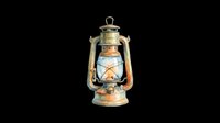 Vintage brass oil lantern with glass panels and weathered patina, isolated on transparent background. Ready for t-shirt design, clipart, stickers, print-on-demand products, and sublimation projects.