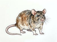Illustrated chinchilla rodent with detailed fur texture and long tail, isolated on white background for design, clipart, and educational use.