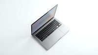 Modern silver laptop computer open on clean white background isolated for business technology and remote work presentations.