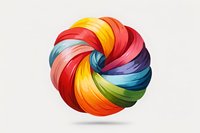 Colorful spiral sphere shape with vibrant rainbow gradient swirls on light background. Abstract modern design element for creative projects and branding.