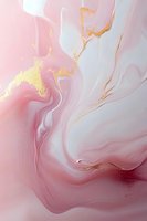 Luxurious pink and white marble texture with gold veining creates elegant flowing pattern. Abstract fluid art background for luxury design and decor projects.