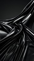 Abstract black liquid metal waves flowing in dynamic motion creating sleek reflective surface with chrome finish for modern design backgrounds.