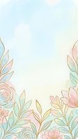 Soft watercolor floral border with gold line art roses and leaves in pastel pink, mint, and blue tones on a gradient background.