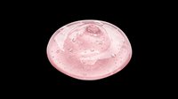 Translucent pink gel dome with water droplets, isolated on transparent background. Ready for design use on t-shirts, stickers, clipart, print-on-demand products, and sublimation projects.