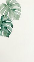 Watercolor monstera leaves in soft green tones on neutral background for botanical decor and tropical design projects.