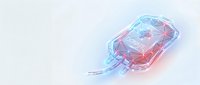 Futuristic transparent car with glowing neon lights and digital wireframe design on white background for technology and automotive concepts.