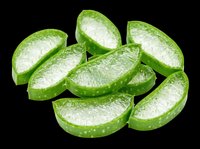 Sliced aloe vera gel pieces isolated on transparent background, ready for clipart, t-shirt design, stickers, print-on-demand products and sublimation projects.