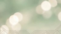Abstract soft green background with warm golden bokeh lights and geometric line pattern border for modern design projects.