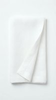 Folded white linen napkin isolated on light background, showcasing clean texture and hemstitched edges for elegant table setting.