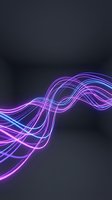 Glowing neon light waves flowing across dark background, featuring vibrant magenta and cyan colors. Modern digital art for tech, music, and creative design projects.