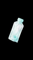 Translucent turquoise glass bottle with stopper isolated on transparent background, ready for t-shirt design, clipart, stickers, sublimation and print-on-demand projects.