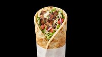Grilled meat wrap with fresh vegetables and sauce, isolated on transparent background. Great for food menus, stickers, t-shirt design, clipart, and print on demand.