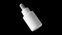 Dropper bottle with pipette isolated on transparent background, ready for cosmetics, skincare, essential oils, and medical packaging design use.