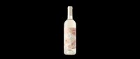White wine bottle with floral pastel label, isolated on transparent background. Ready for stickers, print on demand, T-shirt design, sublimation, and clipart use.