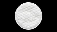 Round white cotton pad isolated on transparent background, ready for beauty, skincare, and cosmetic design projects, stickers, print on demand, and T-shirt use.