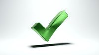 Green checkmark symbol isolated on white background, representing approval, success, confirmation, and validation for web design, applications, and marketing materials.