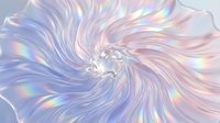 Iridescent swirling liquid with holographic rainbow reflections and flowing waves, creating an abstract background for design, wallpaper, and digital art projects.