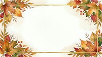 Autumn foliage frame with golden and red leaves arranged in corners on cream background, ideal for fall seasonal designs, invitations, and greeting cards.
