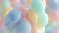 Soft pastel gradient waves flowing in dreamy motion with translucent layers creating ethereal abstract background for wellness and meditation designs.