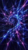 Abstract neural network connections with glowing blue and pink synapses on dark background for technology and science concepts.