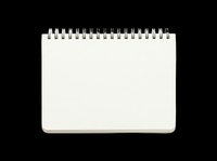 Blank spiral notebook with metal binding isolated on transparent background, ready for clipart, print-on-demand, sublimation, t-shirt design, and sticker applications.
