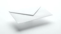 White envelope floating on light background, symbolizing mail, correspondence, and communication for business or personal use.