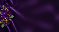 Purple silk fabric with violet flowers creates elegant luxury background for wedding invitations, greeting cards and romantic design projects.