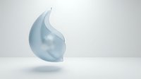 Abstract blue flame or wave shape floating on white background for modern design projects and creative presentations.
