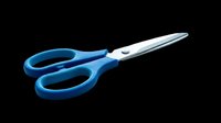 Blue handled scissors isolated on transparent background, ready for clipart, stickers, t-shirt design, print on demand, and sublimation projects.