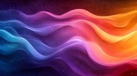 Abstract flowing waves with vibrant gradient colors from blue to orange creating dynamic motion background for modern digital design projects.