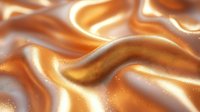 Flowing golden liquid waves with smooth metallic surface creating abstract patterns for luxury design backgrounds and modern artistic projects.