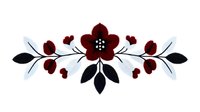 Elegant burgundy floral border with decorative leaves and berries on transparent background for wedding invitations, greeting cards and design projects.