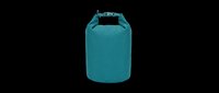 Teal waterproof dry bag with roll-top closure isolated on transparent background, ready for clipart, t-shirt design, print-on-demand products, stickers, and sublimation projects.