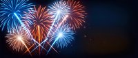 Spectacular fireworks display bursting with vibrant colors against dark night sky for celebration events and festive occasions.