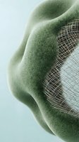 Soft sage green fabric with delicate mesh grid pattern overlay, creating layered textile composition for design and fashion projects.