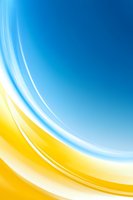Abstract curved waves in blue and yellow colors creating dynamic flowing background with light effects and smooth gradient transitions for modern design projects.