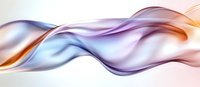 Elegant flowing abstract smoke waves in purple, orange and blue colors create dynamic motion effect on white background. Suitable for modern design projects.