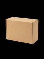Cardboard shipping box isolated on transparent background, ready for packaging design, e-commerce mockups, logistics graphics, print-on-demand products and commercial packaging illustrations.