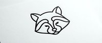 Minimalist raccoon head logo design with clean black outline on white background. Modern line art style for branding, mascot, wildlife themes and graphic design projects.