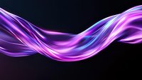 Glowing purple and blue light waves flow smoothly across dark background creating dynamic abstract design for modern technology presentations and backgrounds.