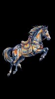 Majestic horse in ornate saddle and bridle, isolated on transparent background, ready for t-shirts, stickers, clipart and print-on-demand designs.