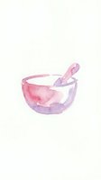 Watercolor mortar and pestle in pink and purple tones, isolated on white background. Suitable for wellness, pharmacy, and herbal medicine design projects.