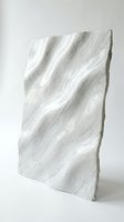 White marble tile with diagonal veining pattern, isolated on white background. Suitable for interior design, architecture, flooring, and home decor projects.