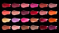 Isolated lipstick swatches in assorted shades from nude to bold red, pink, purple and orange. Transparent background, ready for cosmetics design, print-on-demand products, packaging mockups and digital beauty graphics.