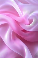 Soft flowing pink and white abstract waves create gentle curves and folds with smooth gradients and light effects, suitable for feminine luxury backgrounds.