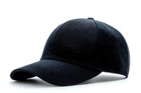 Classic black baseball cap with curved brim isolated on white background, ready for design mockups and branding projects.