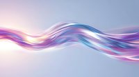 Flowing abstract wave in pink, purple and blue colors with glowing light effect on soft gradient background creates dynamic motion and energy.