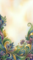 Ornamental floral border with decorative scrolls and gold accents on cream background, isolated design element suitable for invitations, cards, and print projects.